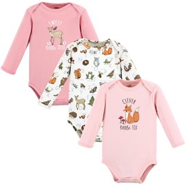 Touched by Nature Organic Cotton Long-sleeve Bodysuits Touched by Nature Baby-Body, Unisex, Bio-Baumwolle, Alphabet, Wald, für Mädchen, 3-6 Monate, Girl Woodland Alphabet, 3 Stück, 3-6 Meses
