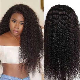 BEACIYA 26 Inch 13x6 Curly HD Lace Front Wigs 180% Density, 100% Real Human Hair Wig for Women, Pre Plucked Deep Jerry Curly Lace Frontal Wigs Human Hair Wigs for Women with Baby Hair
