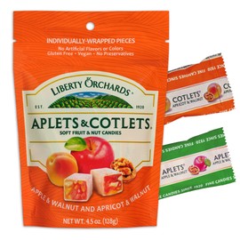 Liberty Orchards, Aplets & Cotlets - Applet & Apricot Lokum Candy - Vegan Turkish Delight 4.5oz