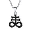 Cool Baphomet Necklace Satanic Jewelry Steel Inverted Leviathan Cross Pendant