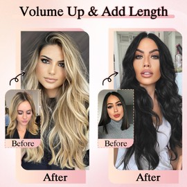 SEGO Pro Microlink Hair Extensions, Micro Loop Human Hair Extensions, Long Straight Invisible Microbead Extensions for Women, 14 inches, Medium Brown mixed Dark Blonde, 50 Strands, 50g/pack