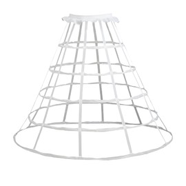 Auroeyfairy 5 Hoop Cage Skirt Petticoat Crinoline Victorian Masquerade Ball Gown Hoop Cage White, One Size