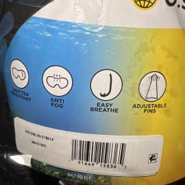 US Divers Coral Jr Youth Red Snorkel Mask Set with Fins Mesh Carrying Bag.