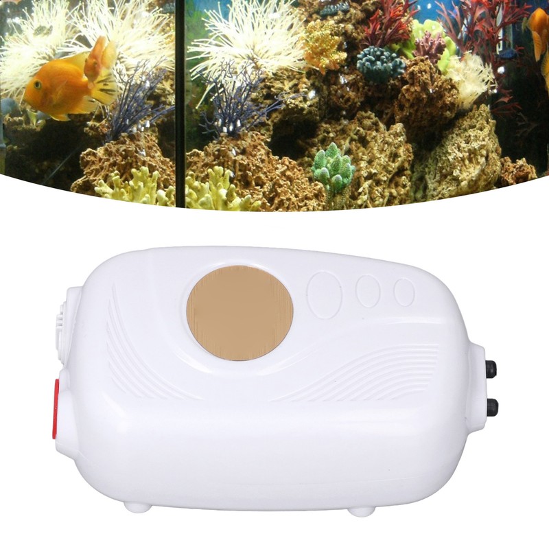 Aquarium Air Pump Double Outlet Design 1W Strong Durable High