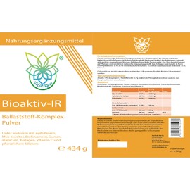VITARAGNA Bioaktiv-IR Fibre Complex Powder with Apple Fibres, Myo-Inositol, Bioflavonoid, Acacia (Gum Arabic), Collagen, Silicon - for Intestinal Flora and Intestinal Bacteria, 434 g