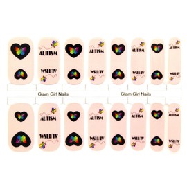 Glam Girl Nails Autism Awareness Nail Polish Strips / Nail Wraps / Nail Stickers