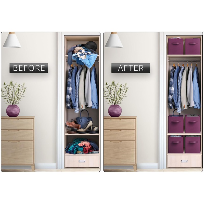 Sorbus Foldable Storage Cubes - 6 Fabric Baskets for Organizing