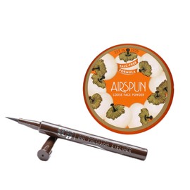 Set de Maquillaje; IVY Plumon delineador cafe y Polvo translucido Airspun Talc free Translúcido Tono Translucent 070-24, 35g