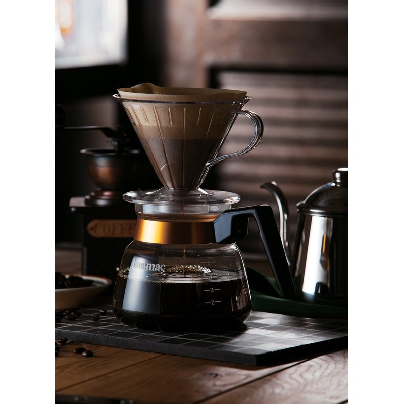 Bonmac CF-200SV 1-4 Cup Coffee Filter, Enzyme Bleaching V Filter,