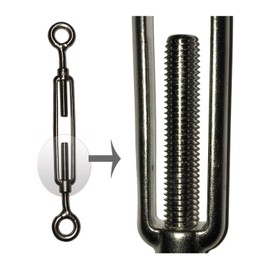 Turnbuckle M8 Form A Eyelet 1 Piece Stainless Steel EN 1.4401 Tensioning Screw A4 NIRO, Nirosta