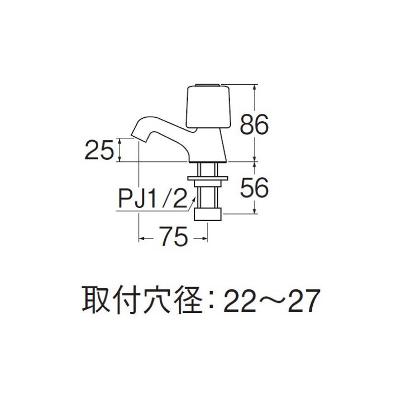 SANEI JY50JC-13-R Standing Faucet for Washroom Hot Water Nominal 13