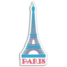 2 x 10cm Paris Eiffel Tower Vinyl Stickers Laptop Travel Sticker Fun #19025 (10cm Tall)