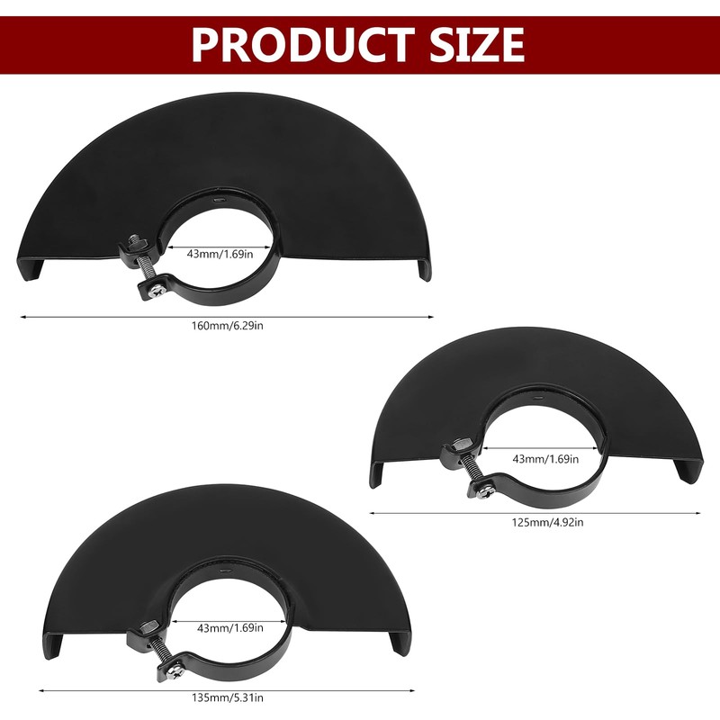 3 Pcs Angle Grinder Wheel Guards, Metal Wheel Guard for