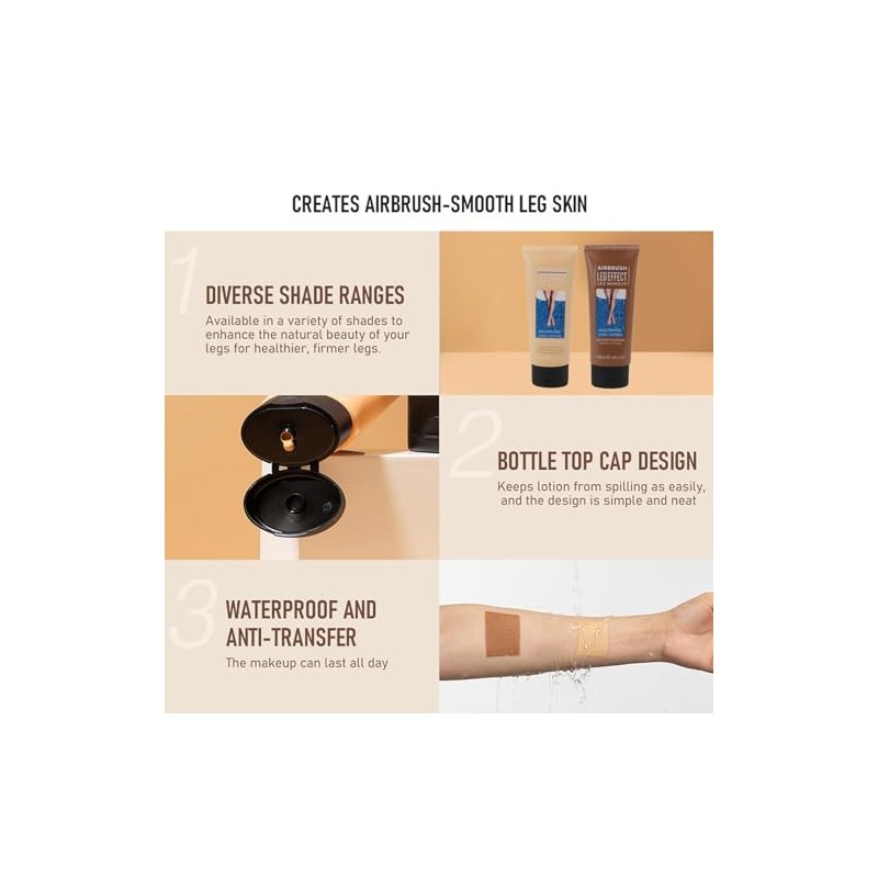 Sonew Loción de Maquillaje para Piernas, Base de Maquillaje Líquida,