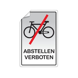 'Foil I Pictogram Sign Sticker "No Bicycles I 130 x 90 mm I 1 I Number 43728 1