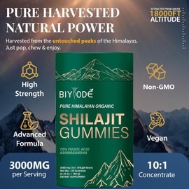 Shilajit Gummies Pure Shilajit Himalayan Rich in Ashwagandha Gaulshura Fulvic Acid 85 Micronutrients Suitable for Men and Women Non-GMO 100% Natural 60 Gummies (60ct, Green)