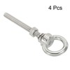 sourcing map M4 3/16"x2.36" Stainless Steel Eye Bolts Threaded Screw