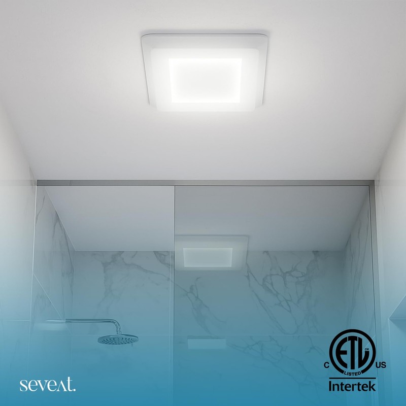 Seveat Bathroom Exhaust Fan with Light – 1000 Lumens, Dimmable,