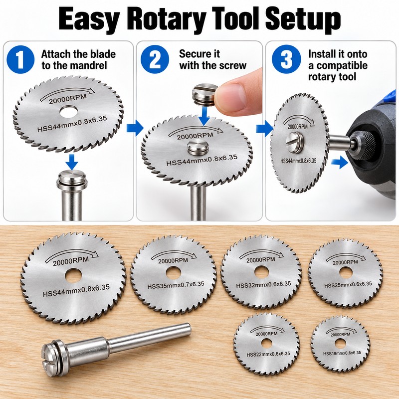 6Pcs HSS Circular Saw Blade Set – Rotary Tool Cutting
