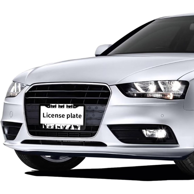 Cat License Plate Frame - 2 Pack Aluminum Metal License