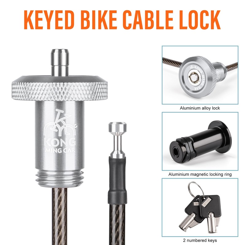 KONG MING CAR Cable Lock Bicycle Lock - Hidden Handlebar