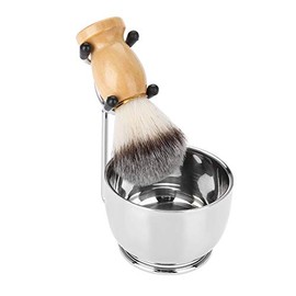 Kit de Afeitado de Barba, Herramienta Profesional para Afeitar Barba para los Hombres con Soporte de Bigote de Acero Inoxidable