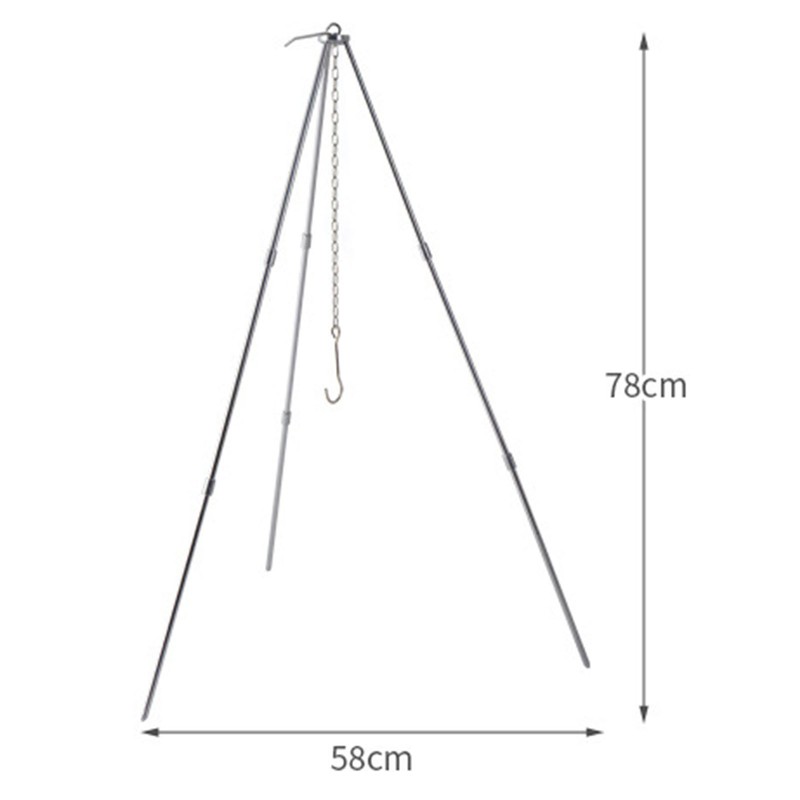 Cooking Tripod Foldable Campfire Tripod with Chain and Carrying Bag