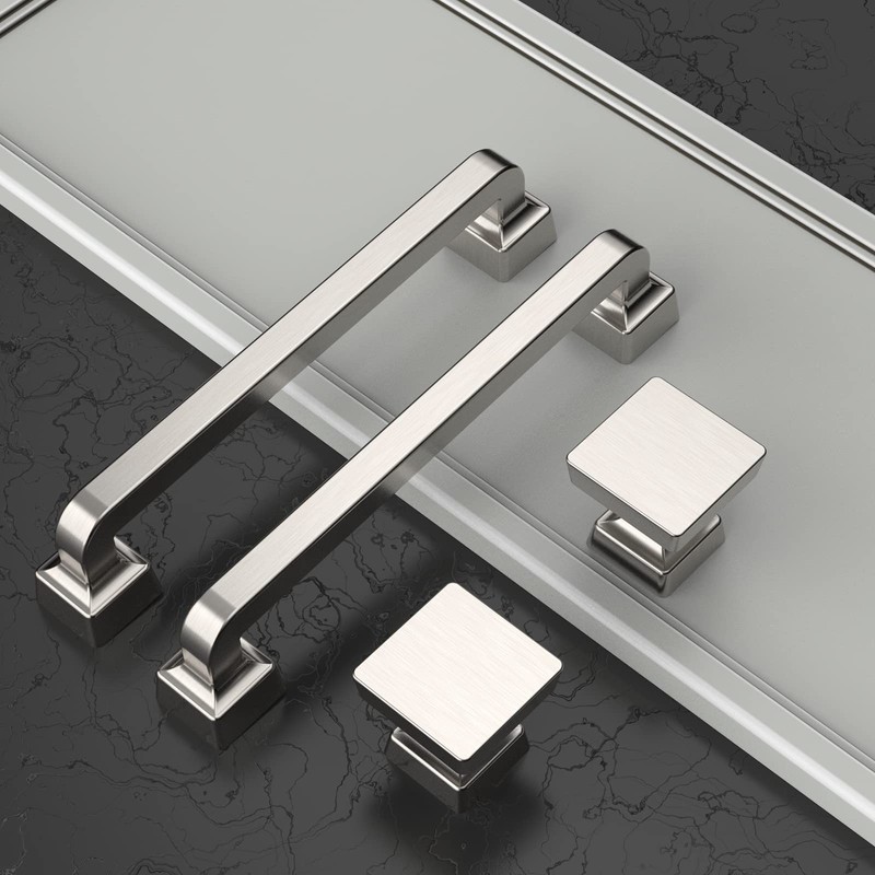 Asidrama 10 Pack 5 Inch Brushed Satin Nickel Kitchen Cabinet