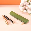 Sluxa Pencil case, Green PU leather pen case,Small pencil bag,Pen