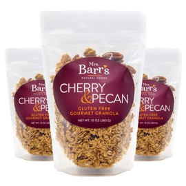 Mrs. Barr’s Natural Foods Granola | Cherry & Pecan | Certified Organic Gluten Free Oats | Soft Texture | Small Batch | Gourmet Quality | Real Ingredients | 10 Ounces (3 Pack)