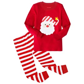 ELUTONG Girl's Christmas Pajamas Cotton Kids Santa Claus Reindeer Pjs Toddler Clothes Long Sleeve Sleepwear Sets 10 Years