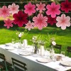 BestoFun Set of 12 Paper Flower Fans Pink Paper Flowers