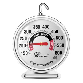 KT THERMO Oven Thermometer150-600°F, Oven Grill Fry Chef Smoker Analog Thermometer Instant Read Stainless Steel Kitchen Cooking Thermometer (1)