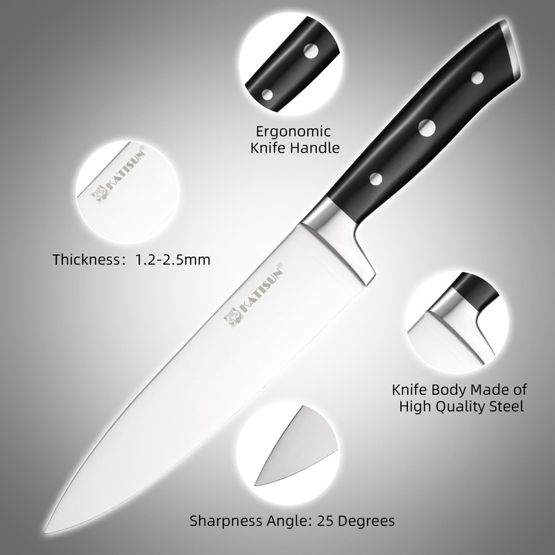 KATISUN Knife Sets 15 Pieces for Kitchen with Block, German