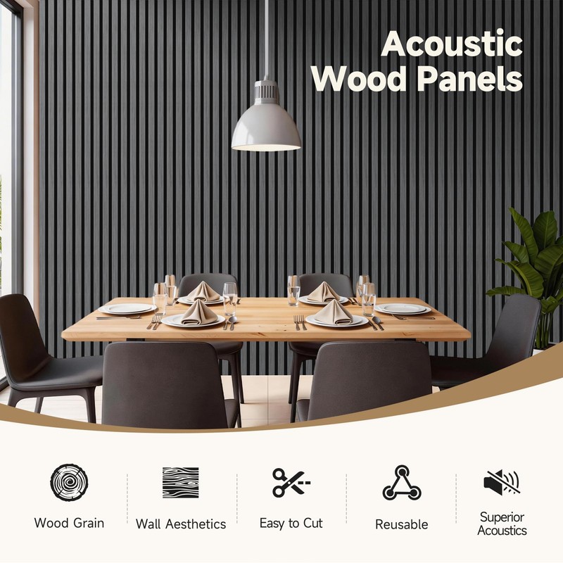 INMOZATA Wood Panels for Wall, 4 Pack 94.5" x 7.9"