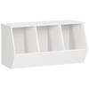 HOOBRO Toy Storage Cubby, Kids Bookshelf, Stackable 3-Bin Toy Storage