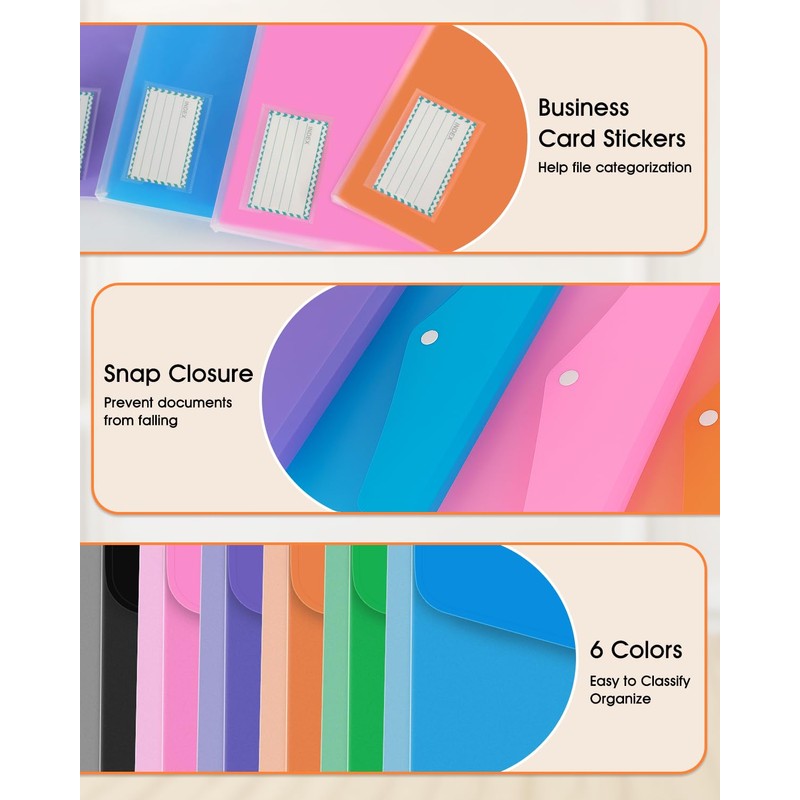 Flow fire A4 Plastic Wallets with Popper, 18 Pcs A4