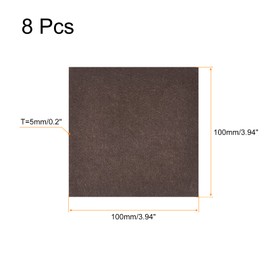 uxcell Felt Furniture Pads, 4-inch x 4-inch Self Adhesive Cuttable Anti Scratch Square Floor Protectors for Furniture Legs Hardwood Floor, Brown 8Pcs
