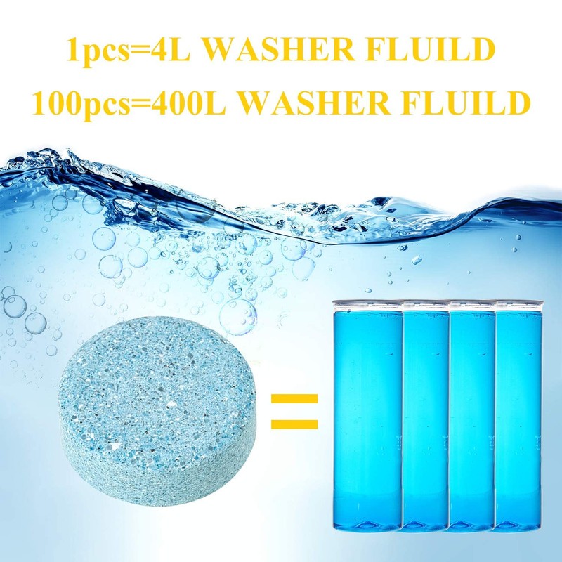 Boao 100 Pcs Car Windshield Washer Tablets Cleaning Washer Fluid