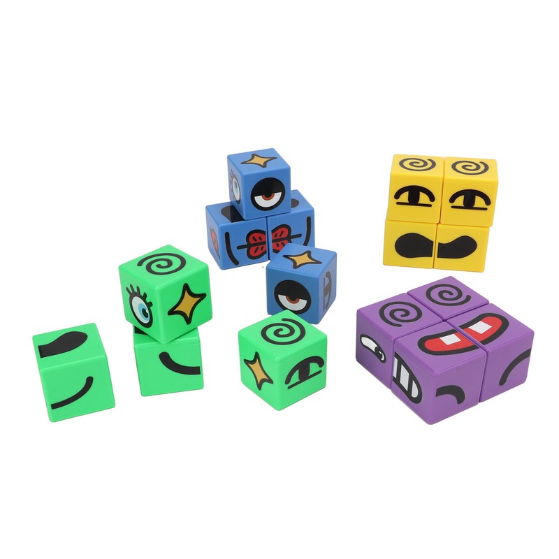 Expressions Matching Cube Face Changing Building Blocks Educational Interactive Toy