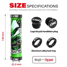 CHOOEE Mountain Bike Handlebar with Double Lock On Clamp，Bicycle grips Anti-Slip Rubber Mtb Grips,22mm Cycling Handlebar for MTB/BMX