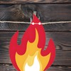 Decorative Flame Banner Flags, 5.5 x 7 inches, 30 Pieces
