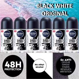 Nivea 48h Invisible Anti Perspirant Deodorant Roll On Pack of 6 1.7 Fl Oz