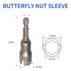 2 pcs Wing Nut Driver Set,Butterfly Hole Socket Wrench For