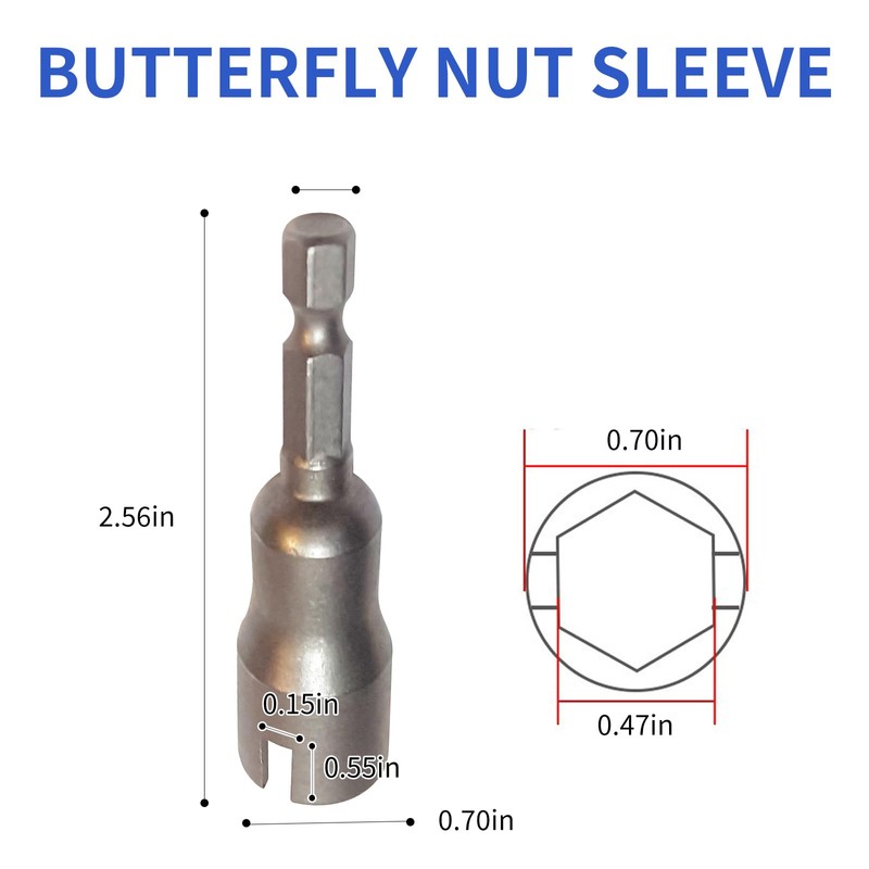 2 pcs Wing Nut Driver Set,Butterfly Hole Socket Wrench For