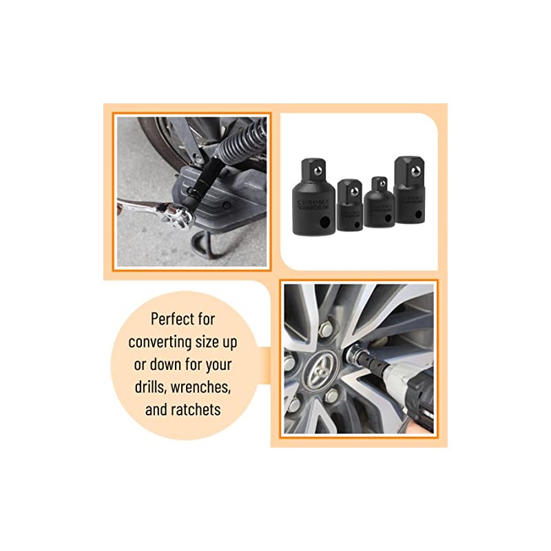 Bates- Impact Socket Adapter and Reducer Set, 4-pcs, Impact Sockets