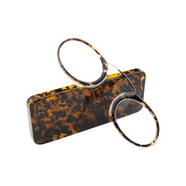 COVESATO Mini Armless Reading Glasses for Men Women Slim Thin Clip on Nose Readers with Small Portable Case(1 Pack,2.50)