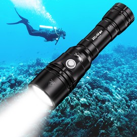 Wurkkos DL20R Diving Flashlight, 3200 Lumens Scuba Diving Torch Built-in USB-C Charging Port, IPX8 Waterproof, XHP50.2 LED Underwater Torch with Charger