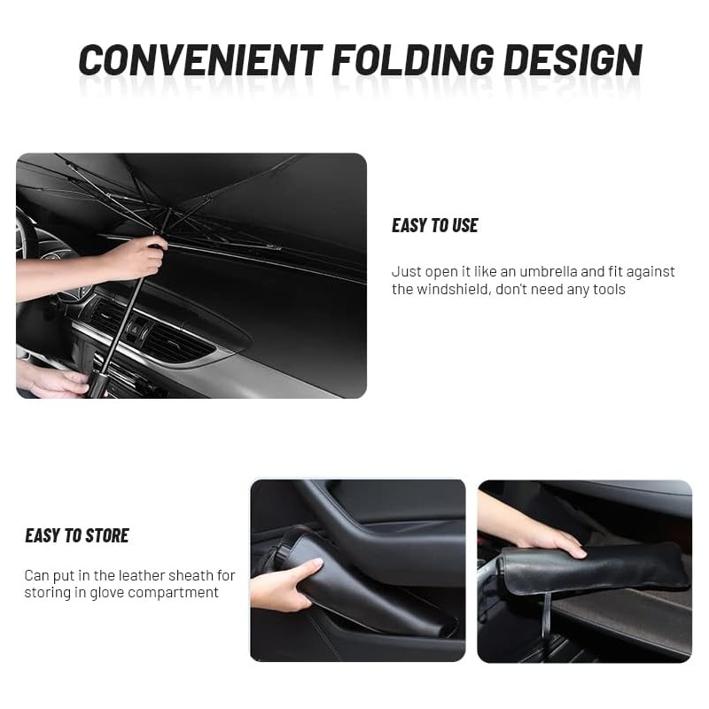 Genérico Parasol Coche Parabrisas Plegable Tipo Paraguas Protector - Bloqueador