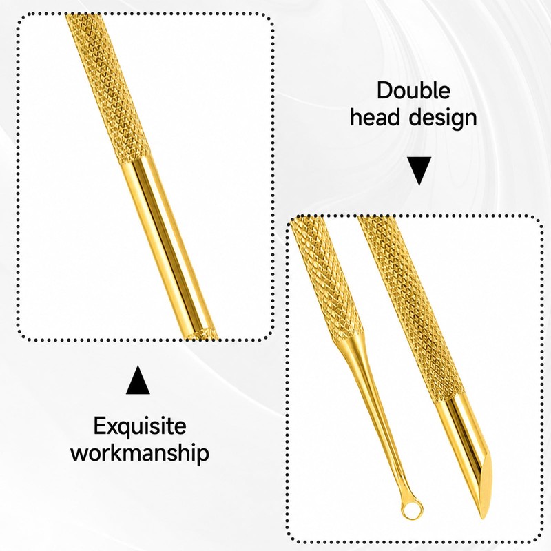 2Pcs Stainless Steel Cuticle Pusher